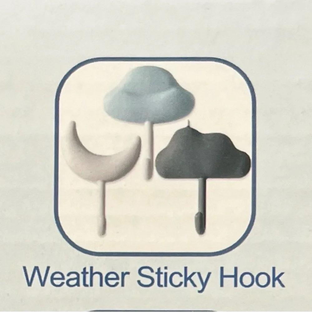 Weather Sticky Hook Set - Cloud, Moon, and Umbrella